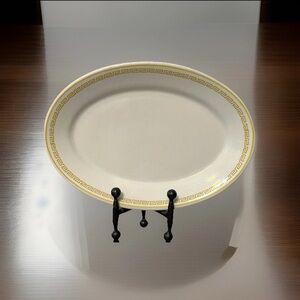 Vtg Oval Platter 10.5 HOMER LAUGHLIN Athena Gold Key Restaurantware Yellow Greek